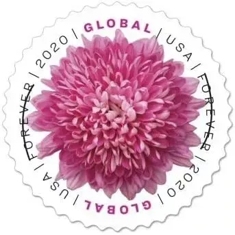 Global Chrysanthemum 2020 - 5 Sheets 100 Pcs Unused Stamps for Mailing
